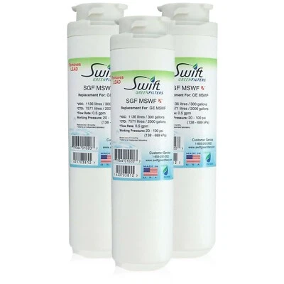 GE MSWF 101820A Kenmore 469914 Comparable Refrigerator Filter SGF-MSWF Rx 3 Pack - Image 1 of 4
