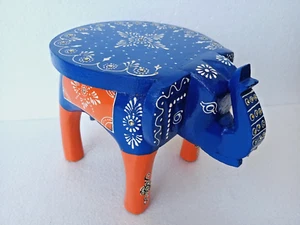 Handmade Wooden Multi Elephant Shape Floor Side Decorative Stool, Kids Stool - Picture 1 of 5