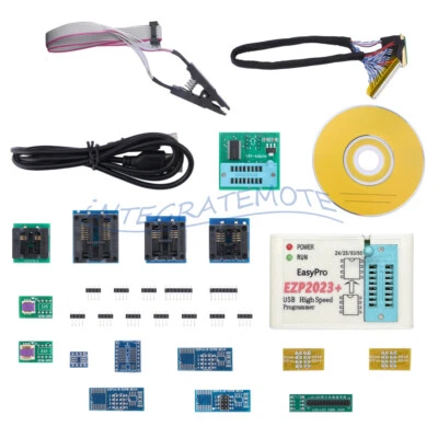 EZP2023 High-Speed USB SPI Programmer + 15 Adapters For 24 25 93 95 EEPROM USA - Image 1 of 4