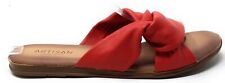 Artisan By Zigi Women's Enida Double Strap Flat Sandals Coral Leather Size 7 US