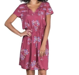 Matilda Jane Women's Pink Floral Rayon Lace Detail Dress Size M - Picture 1 of 12
