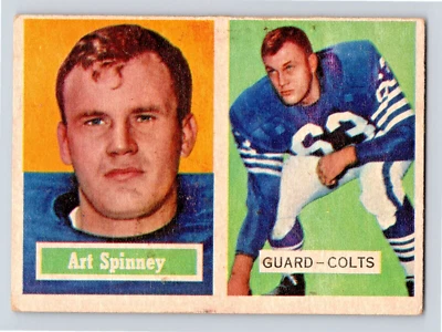 1957 Topps Football #17- Art Spinney- Baltimore Colts - Image 1 of 2
