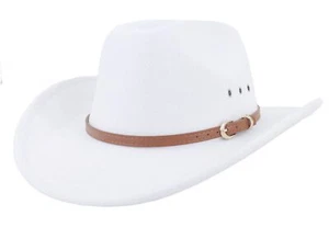 Cowboy Hat for Women and Men Felt Wide Brim Classic Outdoor Fedora Hats Weste... - Picture 1 of 6