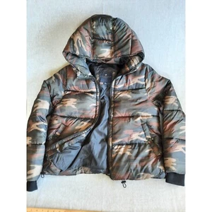 American Eagle Herren Large Utility Daunen gefütterte Jacke durchgehender Reißverschluss Hoody Tarnmuster Militär - Bild 1 von 7