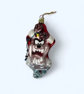 Tazmanian Devil Taz Vintage Looney Tunes Christmas Ornament European Blown Glass - Picture 1 of 3