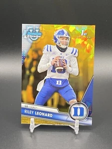 2023 Bowman U Sapphire Riley Leonard /50 Gold Refractor Bowman 1st Notre Dame - Picture 1 of 2