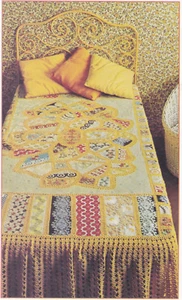Patchwork Bedspread Fabric & Crochet Pattern Something Different Quicker To Make - Picture 1 of 3