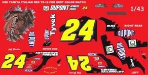 #24 Jeff Gordon 1999 Jurassic Park Chevy 1/43rd Scale Nascar Waterslide Decals - Picture 1 of 3