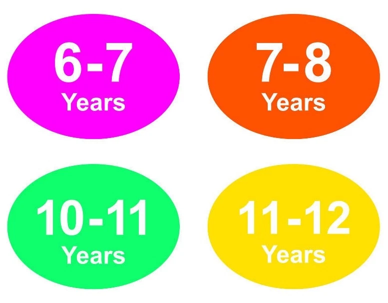 Pegatinas de colores para ropa de bebé y niños - Etiquetas adhesivas - 11 - 12 años Foto 1 de 1