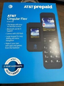 New At&T Cingular Flex,charcoal, Prepaid Phone, Prepaid Flip Phone,4G