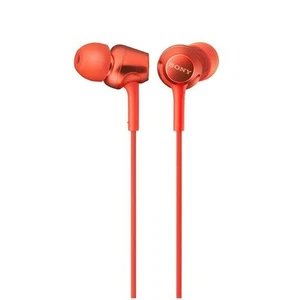 SONY MDR-EX255AP Closed Dynamic In-Ear Headphones In-Line Remote Mic Red NEW - Picture 1 of 1