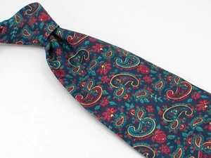 Cravatta vintage Christian Dior Monsieur poliestere multicolore paisley cravatta di lusso - Foto 1 di 5
