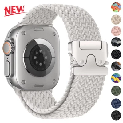 Watch Strap For Apple Watch Series 10 9 8 7 46mm Ultra2 49mm Magnetic Nylon Band - Image 1 of 4