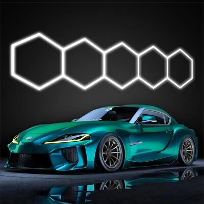 Luces LED hexagonales para garaje 6500K luz de panal techo para sótano peluquería Foto 1 de 4
