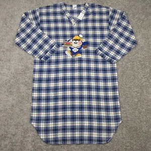 Vintage Looney Tunes Pajamas Adult Small Plaid Tartan Embroidered Taz Night Gown - Picture 1 of 9