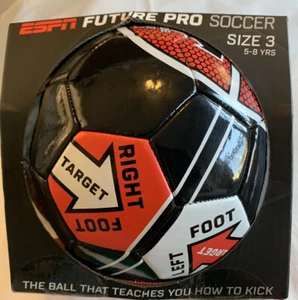 ESPN FUTURE PRO SOCCER BALL 3 -5-8 YEARS RED AND BLACK NEW  - Picture 1 of 3