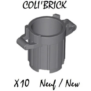 Lego 92926 - 10x Poubelle / Container, Trash Can - Dark Bluish Gray Grey - NEUF - Imagen 1 de 1