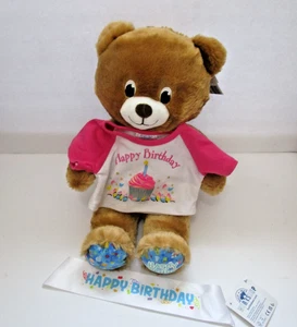 Build A Bear Happy Birthday Brown Bear Plush w Sash 16” Stuffed Animal -NWT-2024 - Picture 1 of 7