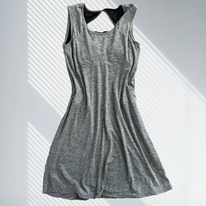 prana womens active dress large gray sleeveless yoga hiking travel built in bra - Picture 1 of 6