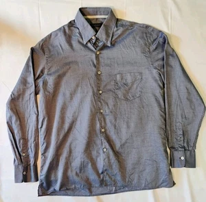 Camisa de vestir estampada azul Canali XL para hombre - Imagen 1 de 9