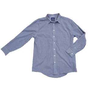 Stafford Mens Regular Fit Checkered Long Sleeve Shirt Size 17 34-35 - Picture 1 of 5