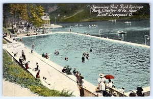 1910-20er SCHWIMMBAD ROCK SPRINGS PARK CHESTER WV LIVERPOOL OHIO POSTKARTE - Bild 1 von 2