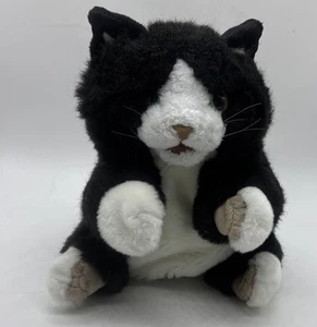 Folkmanis Esmoquin Gatito Gatito Gato Peluche Marioneta de Mano 9" Juguete de Peluche Negro Blanco - Imagen 1 de 8