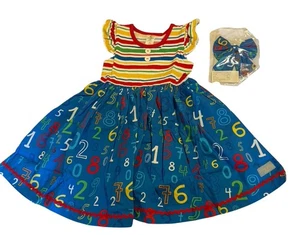 Eleanor Rose Dress Math Class Red Blue Numbers Hair Bow New In Package - Picture 1 of 9