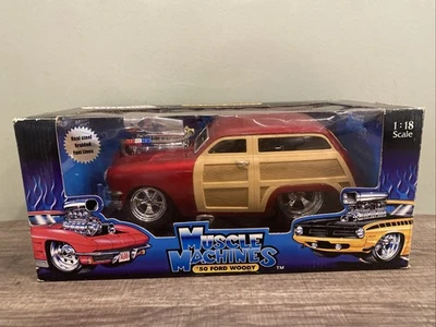 Muscle Machines Red '50 FORD WOODY Funline 1:18 Scale w/ Box - Image 1 of 4