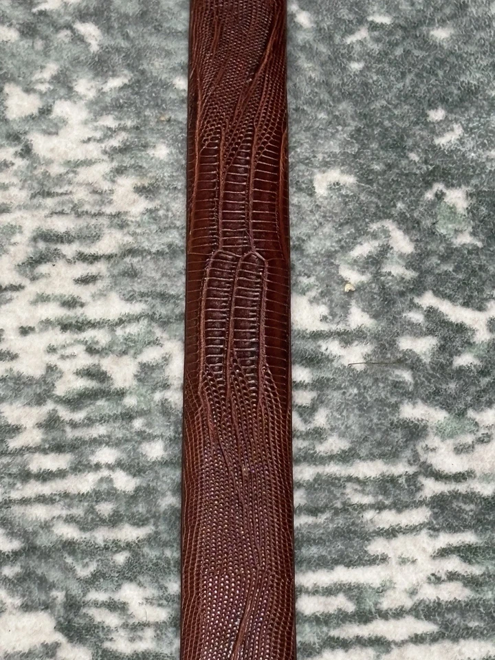 JOHNSTON MURPHY MARRÓN TEXTURA LAGARTO CUERO 1.25 CINTURÓN HEBILLA WESTERN PUNTA 36 Foto 1 de 4