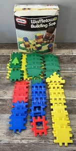Vintage Little Tikes Waffletown Building Set Near Complete 39 Pieces In Total - Picture 1 of 13
