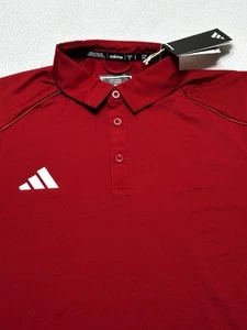 Adidas Red Golf Polo Mens CLS Shirt Aeroready Size Medium Short Sleeve Aeroready - Picture 1 of 12
