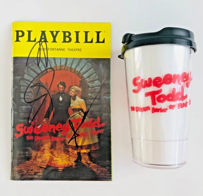 Sweeney Todd Playbill + theater cup ~ signed by Josh Groban & Annaleigh Ashford - Image 1 of 4