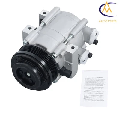 AC A/C Compressor w/ 6-Groove Pulley for Ford E-150 E-250 E-350 E-450 V6 4.6L Foto 1 de 4