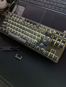 Teclado mecánico Drop ENTR teclas negras/grises VERDE 87 teclas MDX-34727-5 ¡LEER!! - Imagen 1 de 10