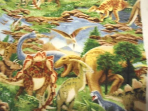 PREHISTORIC DINOSAURS FABRIC 2 YARD 44" WIDE - Picture 1 of 1