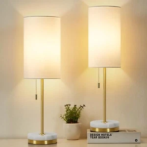 Luvkczc Minimalist Table Lamp Set of 2, Nightstand Lamp for Bedroom Living Room - Picture 1 of 7