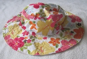 GYMBOREE Floral Flower Brim Cotton Sun Hat Girls Size 5-7 - Picture 1 of 3