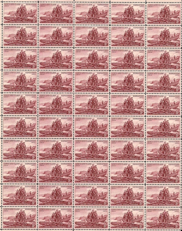 LEWIS & CLARK (1954)  - #1063 Full Mint -MNH- Sheet of 50 Postage Stamps - Image 1 of 1