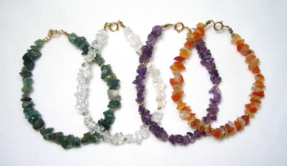 Lyn's Jewelry Gemstone Chip Bracelets Gold 7" - Image 1 of 1