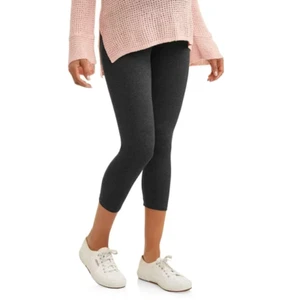 Maternity Oh! Mamma Legging Capris with Full Panel, Charcoal, XL - Picture 1 of 4
