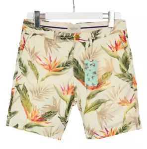 Pantalones Cortos SCOTCH & SODA Para Hombre W30 Chino Estampado de Hojas Cremallera Mosca Informales - Imagen 1 de 8