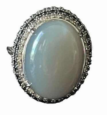 Rarities 12.73 ct Moonstone Zircon Spinel Sterling Silver Ring Size 8 - Image 1 of 4