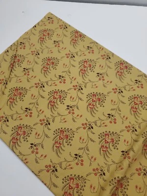 Laundry Basket Quilts Fabric Bon Voyage Moda Floral Tan Sew Quilt ONE YARD  - Image 1 of 2