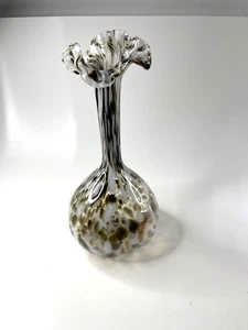 Murano Glas Vase weiß braun ca. 40 cm Groß Glas Vintage - Bild 1 von 4
