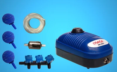 Aquarium Deko 3-faches🍀 SPRUDLER SET ➕ LUFTPUMPE 🍀➕ 3 Luftausströmer ➕ Zubehör