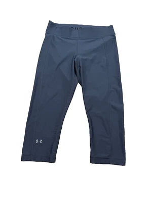 Under Armour Heatgear Capri Leggings Women Large Dark Blue Elastic Waist Pull On - Image 1 of 4