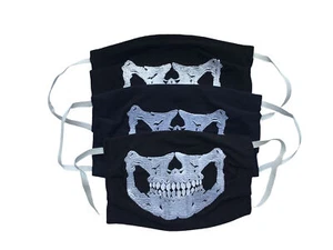 3 Pack of Handmade Mexican Embroidered Fabric Face Masks - Skull Face Mask - Picture 1 of 1