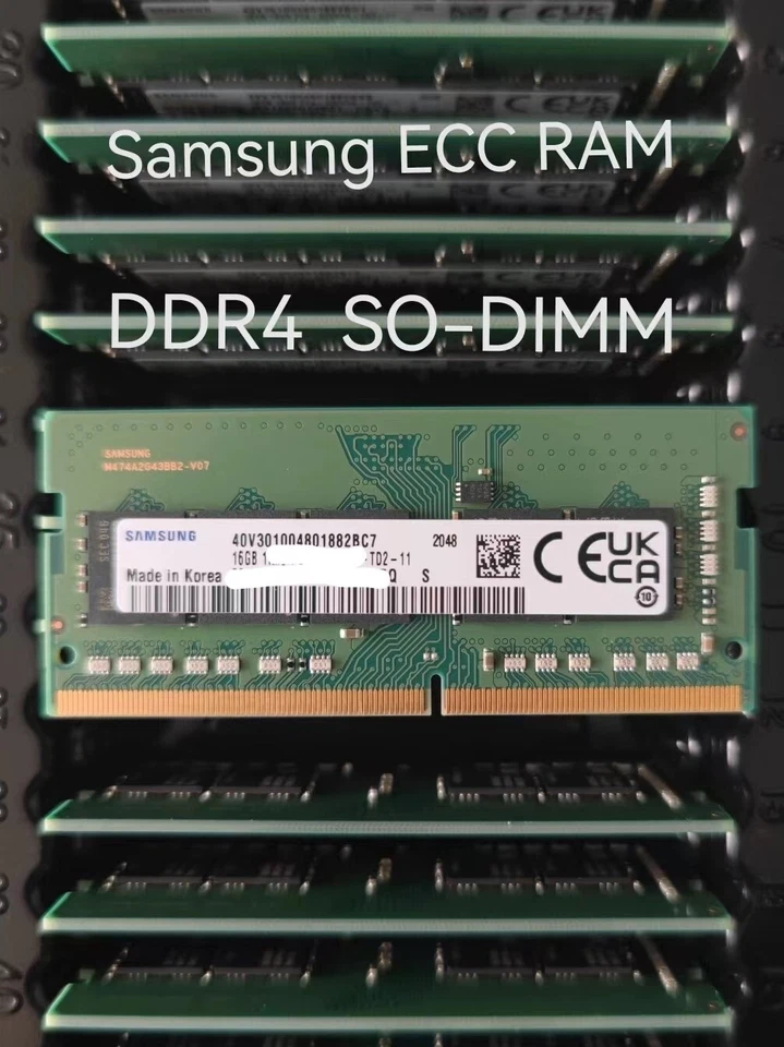 SAMSUNG 16GB ECC Laptop SODIMM RAM DDR4 3200MHz 2933MHz 2666MHz 2400MHz 260pin - Image 1 of 1