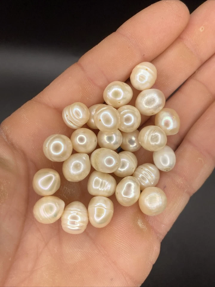 Perles de culture d'eau douce pré-perçées - Lot de 25 - Photo 1/2